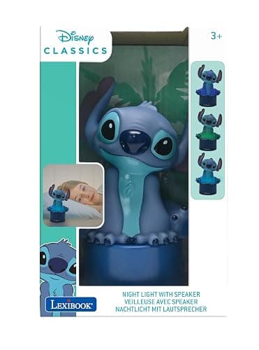 LEXiBOOK, Disney Stitch, Nightlight with Speaker, Color Change, Soft Light, Battery Operated, Blue, NS01D thumbnail 7