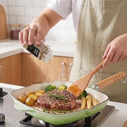 Yangbaga Glass Spice Containers for Kitchen: 24p 4oz Durable Glass Dishwasher Safe Jars for Cooking Enthusiasts- Airtight Acacia lid 500X Open-Close no Loose - Gift/Daily Use for Housewives thumbnail 5