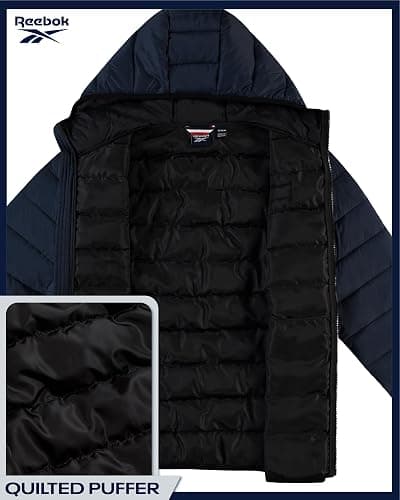 Reebok Mens Puffer Jacket - Lightweight Quilted Glacier Shield Plus Size Puffer Jackets for Men - Insulated Mens Winter Coats thumbnail 4