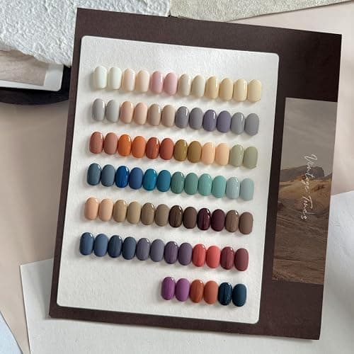 GAOY 42 Pcs Gel Nail Polish Set, 39 Neutral Colors, UV Gel, Vintage Tones | With Base Coat, Glossy & Matte Top Coat, Nude Blue Burgundy Colors, UV/LED Cure Required, DIY Manicure at Home thumbnail 2