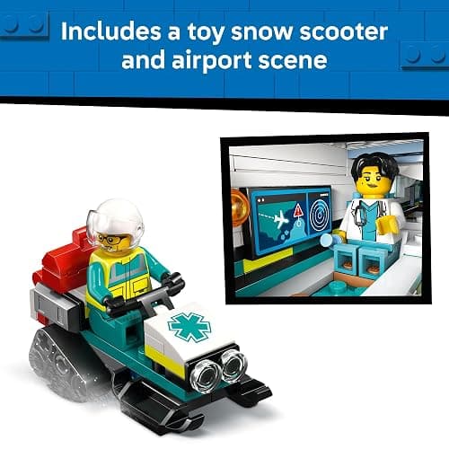 LEGO City Emergency Air Ambulance Airplane Building Toy for Kids - Pretend Play Rescue Airplane Model for Boys & Girls, Ages 6+ - Building Blocks W/Hero Minifigures - Gift Idea for Birthdays - 60465 thumbnail 5