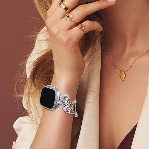 NYENEIL Compatible with Apple Watch Ultra Band 38MM 40MM 41MM 42MM 44MM 45MM 46MM 49MM Series 10 9 8 7 6 5 4 3 2 1 Smartwatch wistband Bracelet Strap Lucky clover Bracelet iWatch Band for Women thumbnail 6