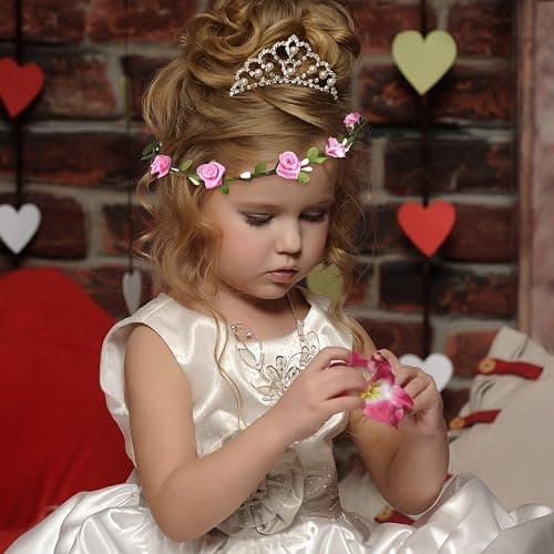 PLULON Pink Flower Crown Headband Women Garland Headband Hair Floral Wreath Boho Headpiece for Girls Wedding Festival Hair Accessories thumbnail 7
