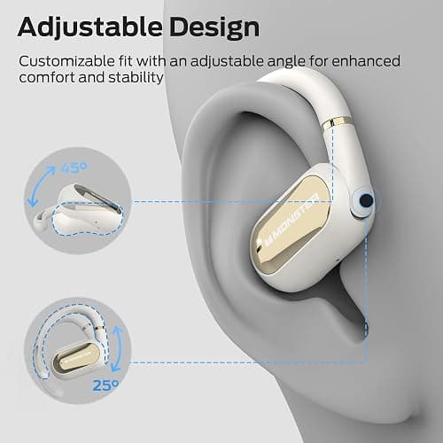 Monster Open Ear AC322, Bluetooth 5.4 Headset, 36H Battery Life, IPX5 Waterproof, Clear Communication, Ergonomic Design, Ear Angle Adjustable, Not Easy to Fall Off Wireless Bluetooth Headset.White thumbnail 7