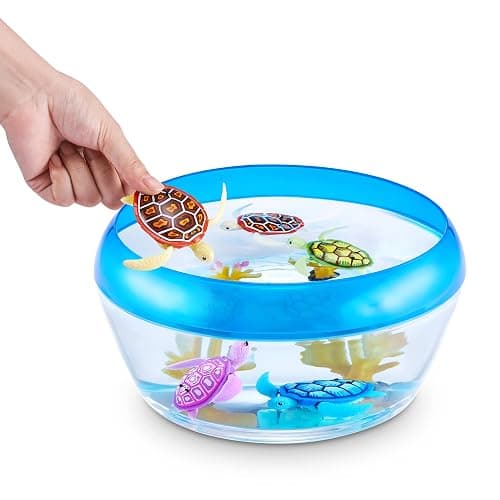 Robo Alive Robo Turtle Robotic Swimming Turtle (Orange + Blue) by ZURU Water Activated, Comes with Batteries, Amazon Exclusive (2 Pack) thumbnail 5