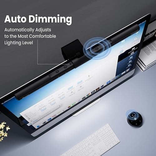 Quntis Computer Monitor Lamp, Screen Monitor Light Bar for Eye Caring, USB Reading LED Task Lamp with Auto-Dimming, Dimmable Light Bar, Touch Control, No Glare Space Saving Home Office Desk Lamps thumbnail 6