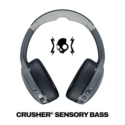 Skullcandy Crusher Evo Wireless Bluetooth Headphones with Extra USB-C Charging Cable, Multi-Sensory Bass, Noise Isolating Over-Ear Fit, 40 Hours Battery, Microphone for iPhone Android - Chill Grey thumbnail 3