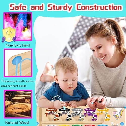 HONGID Magnetic Color and Number Maze,Uniorn Gifts for Girls,Montessori Toys for 2 3 4 5 Year Old,Learning Educational Sensory Toys for Toddlers and Kids Boys Girls,Christmas Birthday Gift for Kids thumbnail 5