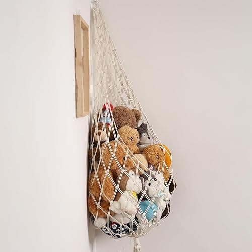 Amdermi Stuffed Animal Hammock Corner, Boho Macrame Plush Toy Storage Net for Wall, Hanging Stuffed Animal Holder for Nursery, Playroom, Kids Room, Cream thumbnail 8
