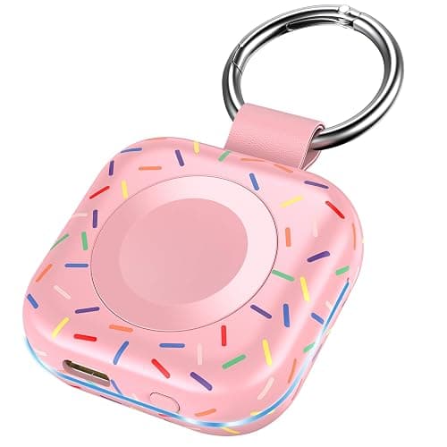 Portable Wireless Charger for Apple Watch 9,1200mAh Fast Charging iWatch Charger Keychain,Magnetic Wireless Travel Power Bank for Apple Watch Series11/ 10/9/8/7/6/SE/5/4/3/2/1/Ultra, Festival Gift - Image 1