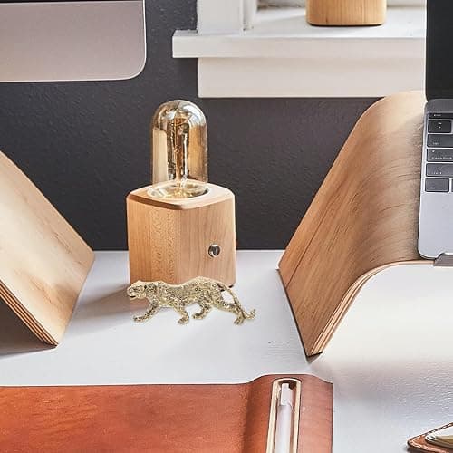 ABOOFAN Leopardenverzierung Aus Messing Schreibtisch-skulptur Desktop-Ornament Briefbeschwerer Mit Tiermotiv Tierdekor Auf Dem Tisch Leopard-Statue Geparden- Panther Golden thumbnail 8