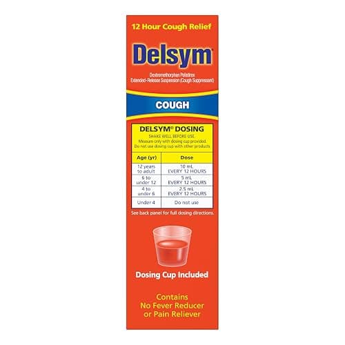 Delsym 12 Hour Cough Medicine for Adults, Powerful Relief for 12 Hours, Cough Suppressant Liquid with Extended-Release Dextromethorphan, Orange Flavor Liquid Cough Syrup, 5 Fl Oz (Pack of 1) thumbnail 8