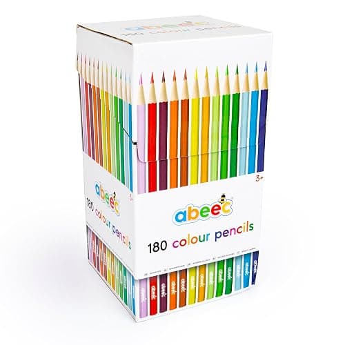 abeec 180 Colouring Pencils | Bulk Coloured Pencil Set | Classroom & School Supplies | Art Pencils for Kids & Adults | Hexagonal Barrel | Pre-Sharpened Drawing & Sketching Pencils thumbnail 6