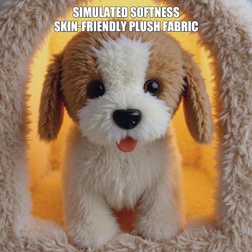Wuffy Robot Dog, Robot Dogs Realistic, Interactive Walking Plush Toy Dog, Leash Remote Plush Toy Puppy with Touch Barking, Wags-Tail, Tongue Licking, Sing, Battery Powered (Batteries Not Included） thumbnail 8