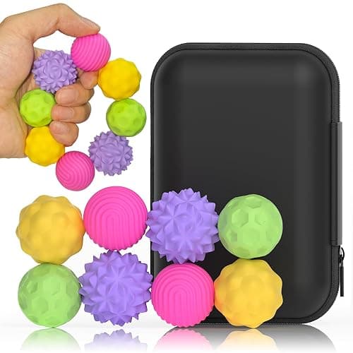 Silicone Magnetic Balls - 8 PCS Textured Stress Relief Fidget Toys for Kids Adults, Quiet Sensory Desk Toy for Anxiety Autism ADHD, Multi-Colored Massage Balls Gift Set - Image 1