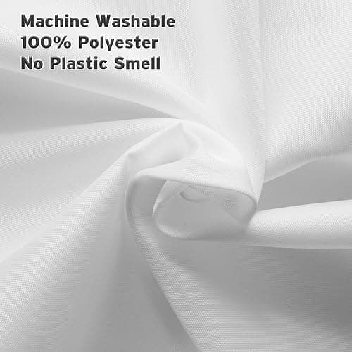 Titanker Waterproof Fabric Shower Curtain Liner Washable, Cloth Shower Liner with Magnets, White Shower Liner Soft Fabric, Lightweight Shower Curtain Liner, 70x72 Inches thumbnail 5