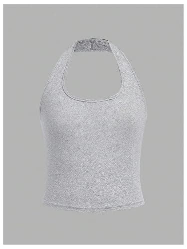 Milumia Girl's 6 Pack Sleeveless Halter Top Fitted Basic Tank Tops - 12 Years - Multicolor thumbnail 3