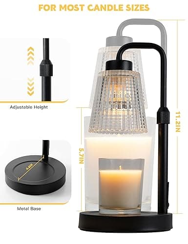 GODONLIF Candle Warmer Lamp with Timer Dimmable, Birthday Gifts for Women Mom, House Warming Gifts New Home Decor, Wax Melt Warmer for Jar Candles with 2 Bulbs thumbnail 3