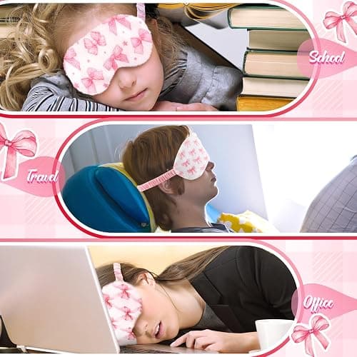 Cuffbow 12 Pcs Plush Sleeping Eye Masks Bulk Comfortable Sleep Eye Cover Mask for Kids Women Men Soft Furry Blindfold Faux Fur Shade for Travel Nap Sleepover Party Supplies (Bow) thumbnail 5