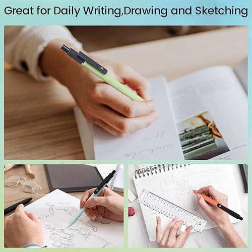 Smooth Mechanical Pencil Set with Erasers, 6PCS Pastel Mechanical Pencils 0.5 & 0.7mm with 4 Tube HB Lead Refill, 2PCS Erasers and 10PCS Eraser Refills for School Supplies Writing (0.5mm+0.7mm) thumbnail 7