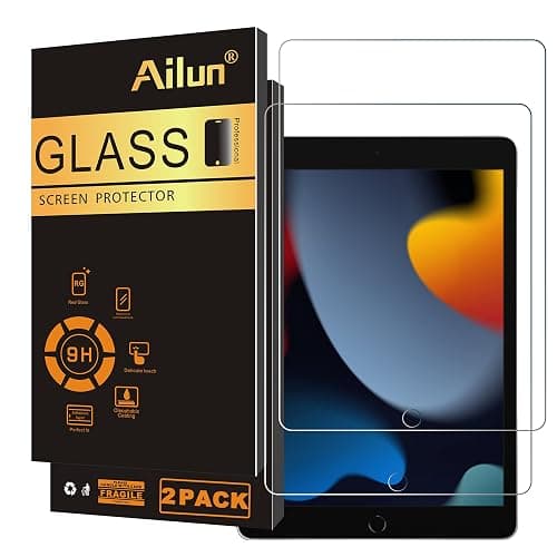 Ailun Screen Protector for iPad 9th 8th 7th Generation (10.2 Inch, iPad 9/8/7, 2021&2020&2019) Tempered Glass/Apple Pencil Compatible [2 Pack] - Image 1