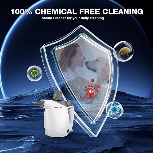 Handheld Steam Cleaner, Steam Cleaner with 16 PCS Accessory & Safety Lock, 500ML Large Capacity Natural Surface Steam for Cleaning, Multipurpose Steamer for Home, Car, Bathroom, Grease (White) thumbnail 5