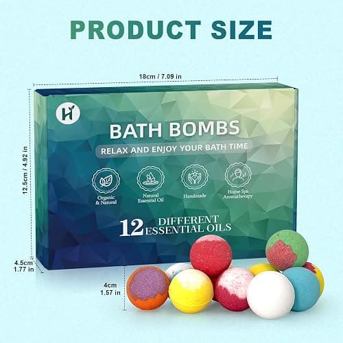 Bath Bombs for Women Mom Her Set, Christmas Stocking Stuffers for Teen Gifts - 12Pack Handmade Natural & Organic, Spa Relaxing Birthday Gifts for Men, Aromatherapy Bubble Bath, White Elephant Gifts thumbnail 9