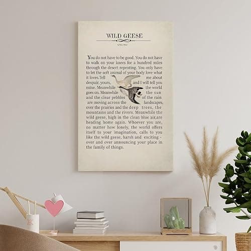 GLKJHAJ Wild Geese By Mary Oliver Poetry Poster Motivational Poem Poster Canvas Wall Art Poster For Room Aesthetic And Decor Pictures For Living Room Bedroom Decor 08x12inch(20x30cm) thumbnail 8
