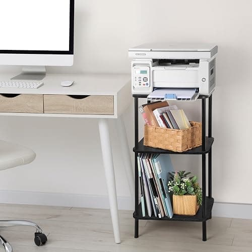 BTY Tall Side Table 3 Tier End Table, 30 Inch H Small End Table with Storage Shelves, Tall Nightstand for Small Spaces Living Room, Bedroom, Home Office,3 Tier Slim Telephone Table thumbnail 5