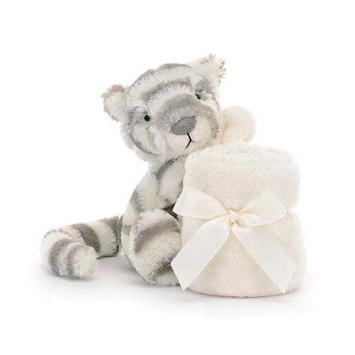 Jellycat Bashful Snow Tiger Soother Stuffed Animal, 13.5 inches- Security Blanket & Lovey for Babies - Baby Gift - Snow Tiger thumbnail 3