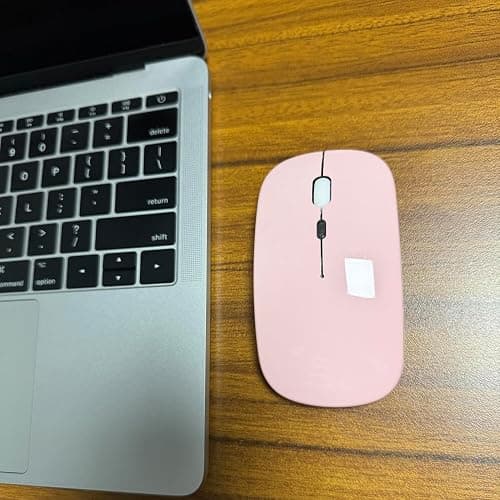 PEIBO Bluetooth Wireless Mouse for Laptop mac MacBook ipad MacBook air MacBook pro pc Desktop Computer Windows Chromebook Notebook (Pink White) thumbnail 2