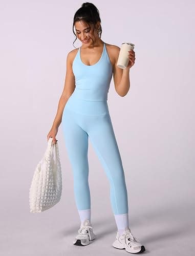 ABOCIW Womens Cross Back Workout Tank Tops with Bulit in Bra V Neck Longline Sports Bra Gym Athletic Yoga Pilates Tops thumbnail 5