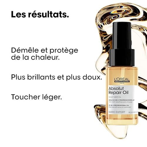 L'OREAL PROFESSIONNEL - Cheveux Secs & Abîmés - Absolut Repair - Nourrit & Répare la Fibre, Protège & Apporte Brillance - Enrichi en Protéines de Blé thumbnail 4