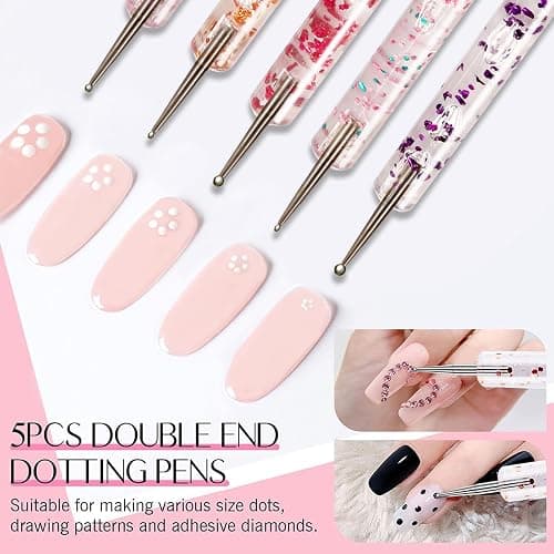 Professional Nail Art Brush Dotting Tools Kit (31pcs Pink) thumbnail 7