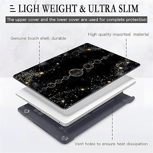 FKBRCL4U MacBook Pro 13 Inch Case, Black Aligned Black Planets Pattern, Retina 13 A1425/A1502 Plastic Hard Shell Computer Case thumbnail 6