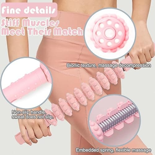 Ao Yee ZGL Bendable Roller Massage Stick for fasciamassage, Cellulite Elimination, Lymphatic Circulation Promotion and Muscle Soreness Relief - Multifunctional Massage Roller for Leg and Back Muscle thumbnail 3