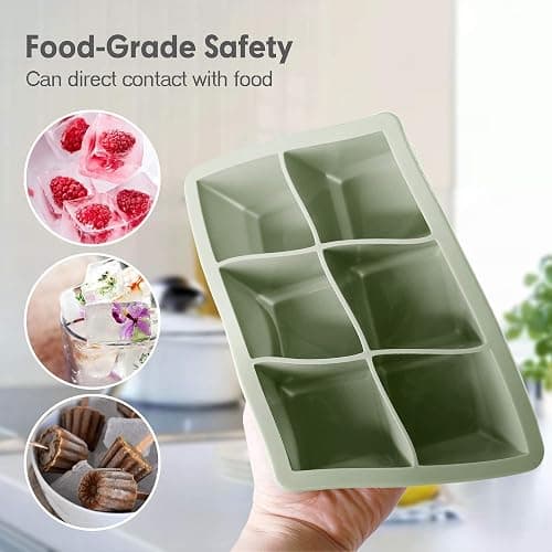 Excnorm Silicone Ice Cube Trays 3 Pack - Large Size Silicone Ice Cube Molds with Leak Proof Removable Lid Square Ice Cube Tray And BPA Free for Cocktail,Whiskey, Stackable Flexible Ice thumbnail 6