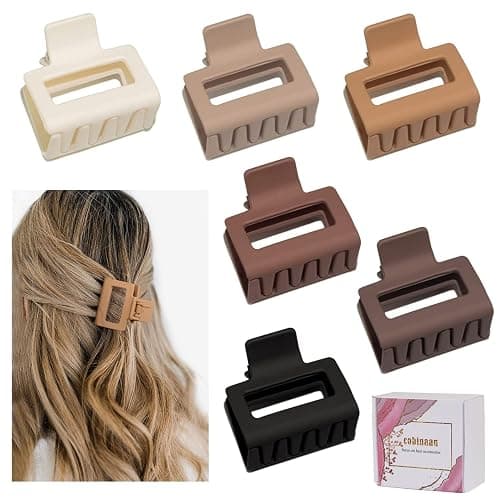 Medium Claw Hair Clips for Women Girls, 2" Matte Rectangle Small Claw Clips for Thin/Medium Thick Hair, Hair Jaw Clip Nonslip - Image 1