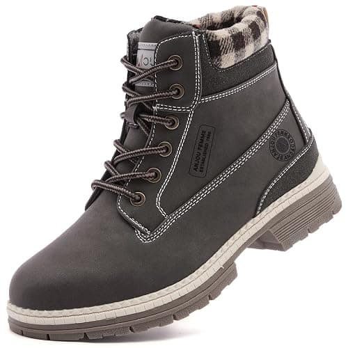 ANJOUFEMME Work Hiking Boots for Women Waterproof - Womens Outdoor Ankle Boots Lightweight Snow Winter Boots for Trekking Walking - Image 1