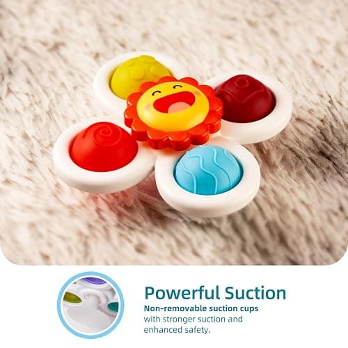 LiKee Strong Suction Cup Fidget Rotating Sensory Bath Toys for Baby Christmas Stocking Stuffers, Airplane Car Travel Table & Window Toys for Toddler Boys and Girls, 10+ Months thumbnail 4