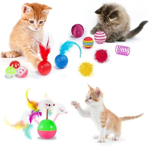 AILUKI 35PCS Cat Toys Variety Pack for Indoor Cats, Kitten Toys Cat Tunnel | Kitten Toys for Indoor Kittens Cat Toy Bundle Set with Feather Wand, Plush Mice, Crinkle Balls & Interactive Cat Toys Bundle thumbnail 4