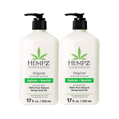 Hempz Original, Natural Hemp Seed Oil Body Moisturizer with Shea Butter & Ginseng, Pure Herbal Skin Lotion for Dryness, Nourishing Vegan Cream, Floral and Banana, 17 Fl Oz, 2 Pack - Image 1