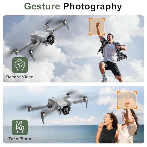 ASFSFQ PRO Drone with Camera for Adults 4K, Brushless Motors Drone for Kids Beginners, 40mins Flight Time with 2 Batteries, FPV Foldable RC Quadcopter, Toys Gifts for Teen Boys Girls, Beginner（Grey） thumbnail 3