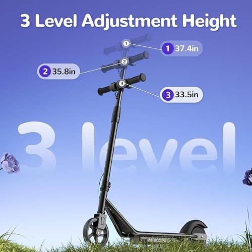 isinwheel S2 Electric Scooter for Kids Ages 6-12, 150W Motor, Adjustable Height, 2 Speeds Adjustable, Colorful Lights, Double Brake, Kids Electric Scooter with Magnetic Charging, Ideal Gifts for Kid thumbnail 3