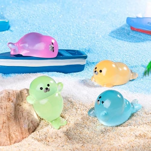 titihuirie 100 Pcs Mini Seals Miniature Seal Figurines Tiny Seal Resin Seal for DIY Fairy Garden Miniature Moss Landscape thumbnail 4