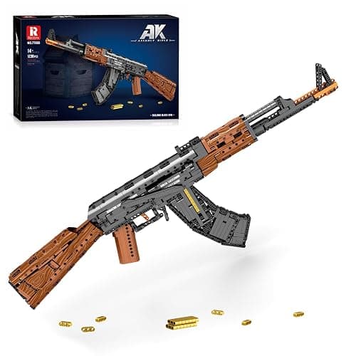 Reobrix AK47 Assault Rifle Building Block Set, 1:1 Scale Collectible Gun Model Kit, 1238 PCS Shootable Military Building Toy for Teens 14+ and Adults, 77005 - Image 1