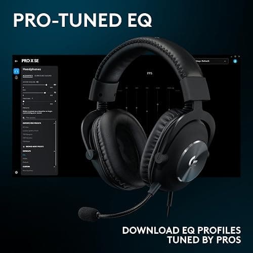 Logitech G Pro X SE Wired Gaming Headset with Microphone: Detachable Mic, DTS Headphone:X 7.1, Memory Foam Ear Pads, 50 mm Drivers, USB DAC Incl. - Black thumbnail 7