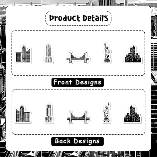Cheerupp 200 Pcs Black New York Cityscape Theme Confetti, Skyscraper Table Scatter Confetti Decorations, Night Scene Table Paper Decor for Baby Shower Birthday Wedding DIY Crafting Supplies thumbnail 5