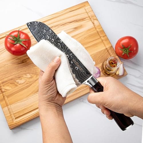 17-Piece Master Chef Knife Block Set – Damascus Steel & Acacia Wood Block thumbnail 6