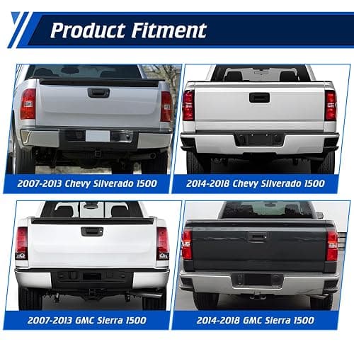 Nixon Offroad Rear Bumper for 2007-2018 Chevy Chevrolet Silverado 1500 & For 2007-2018 Gmc Sierra, Step Rear Bumper Work w/Factory Parking Sensor, Included D-ring Shackles & LED Pod Lights (102) thumbnail 2